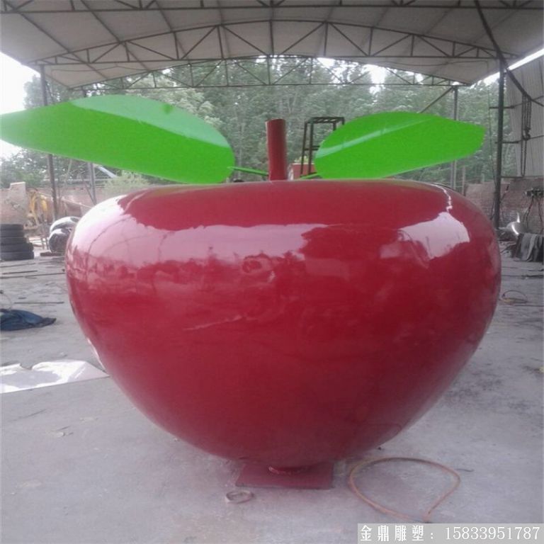 不锈钢苹果雕塑生产厂家 仿真苹果雕塑加工定制